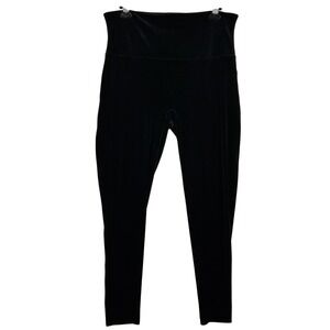 Spanx Black Velvet Leggings High Waisted Plus Size 3XL 3TG Stretch Pants Holiday